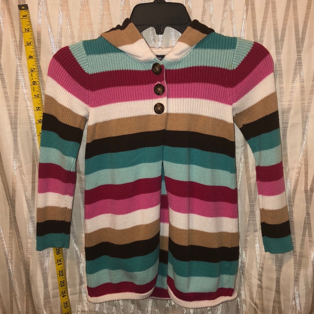 B2G1 Gap 3 button striped hooded sweater 5T